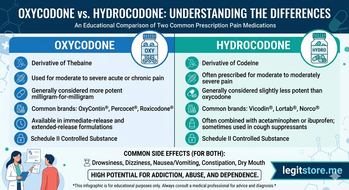 Difference Between Oxycodone and Hydrocodone